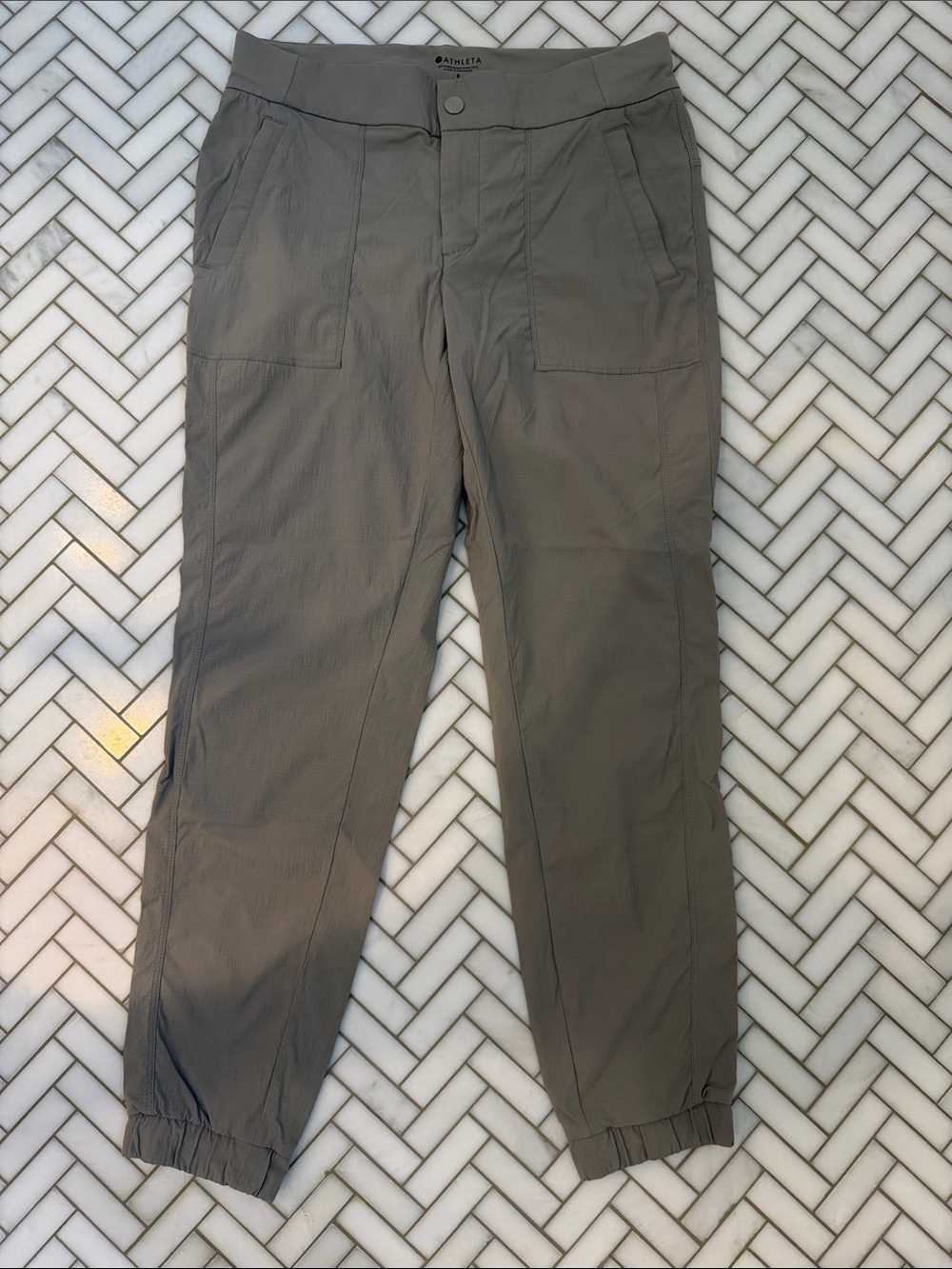 Athleta stone grey/tan (lighter than pics) Utility Jogger Pants